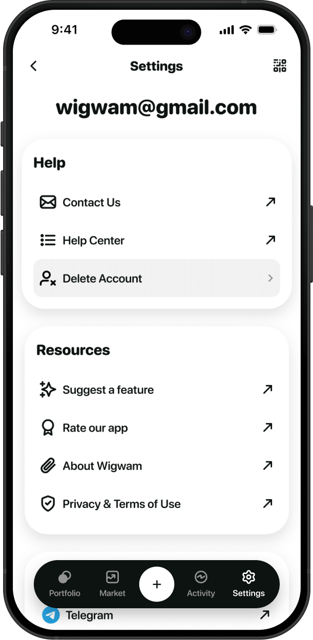 Wigwam — the most convenient crypto wallet for trading